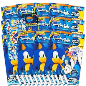Conjunto de livros para colorir Sonic the Hedgehog com tinta mágica e adesivos