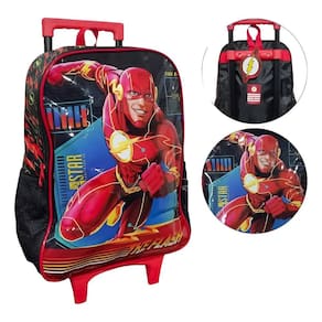 Kit Mochila The Flash Film Menino Escolar Lancheira Rodinha