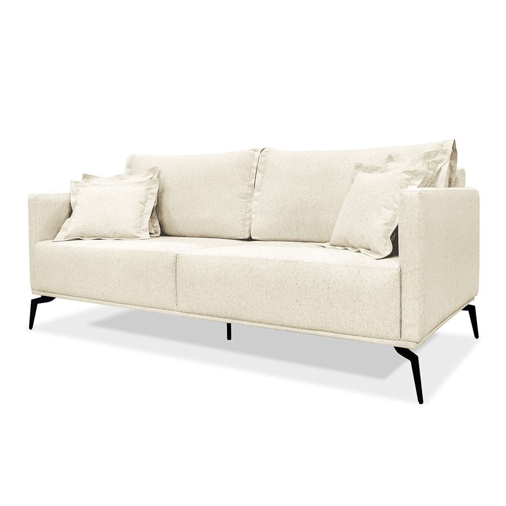 Sofá Living 2 Lugares 1,60 Linho Rustico Natural - Lucadi Home