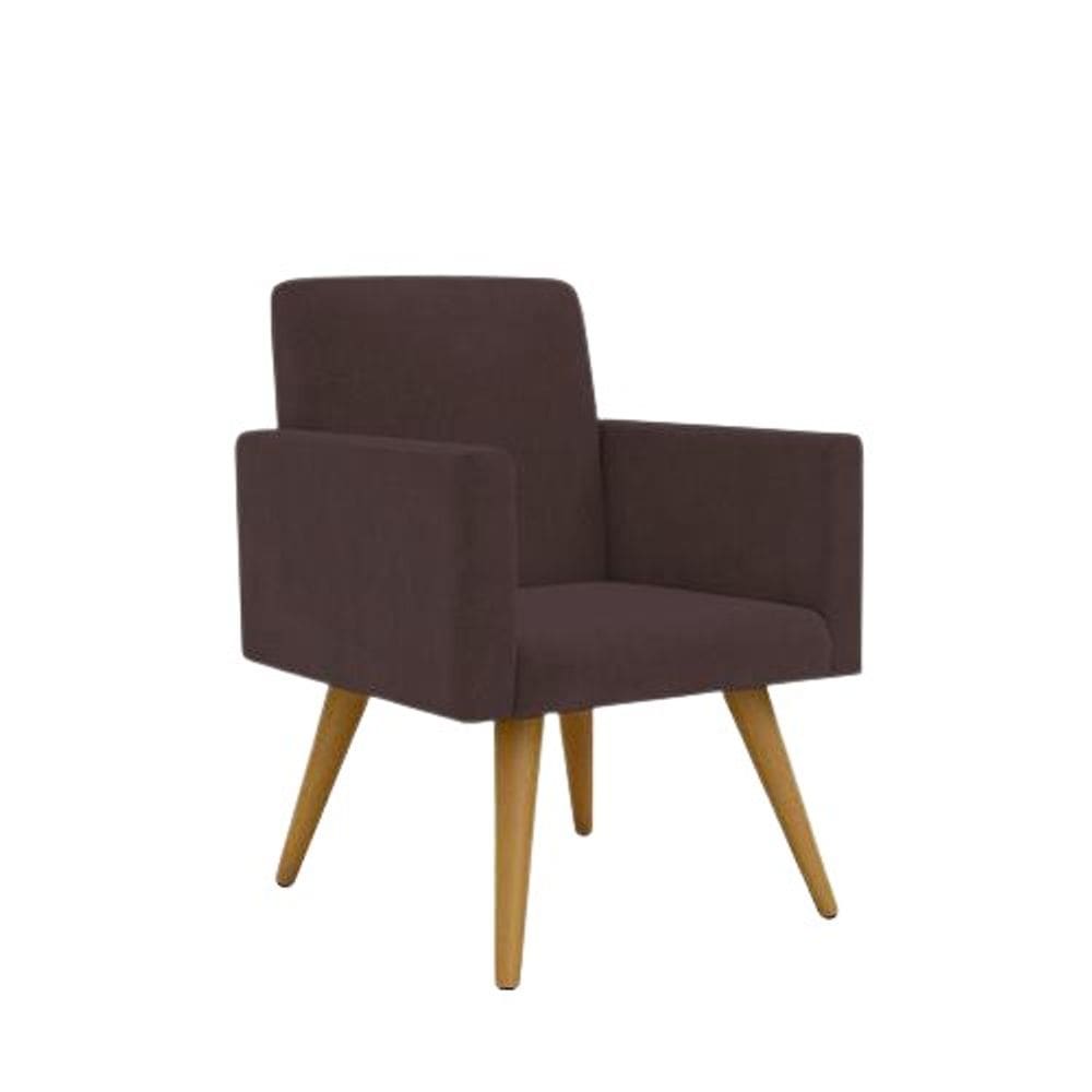 Poltrona Decorativa Cadeira Escritório Marrom