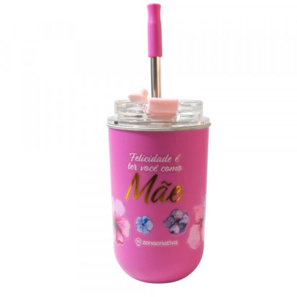 Copo Neo C/ Canudo Mae 300ml Zona Criativa