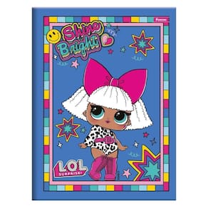Caderno Brochurão 80Fls Capa Dura L.O.L. Azul Foroni