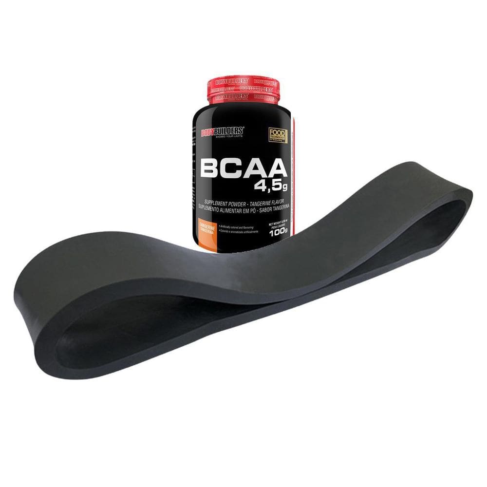 Kit Rubber Band - Cinza - Tensão Leve + Bcaa - Bodybuiders