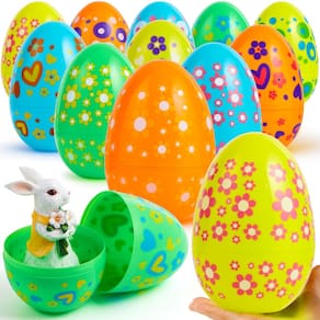 Ovos de Páscoa de plástico JOYIN Jumbo de 7 polegadas, 6 cores, 12 unidades