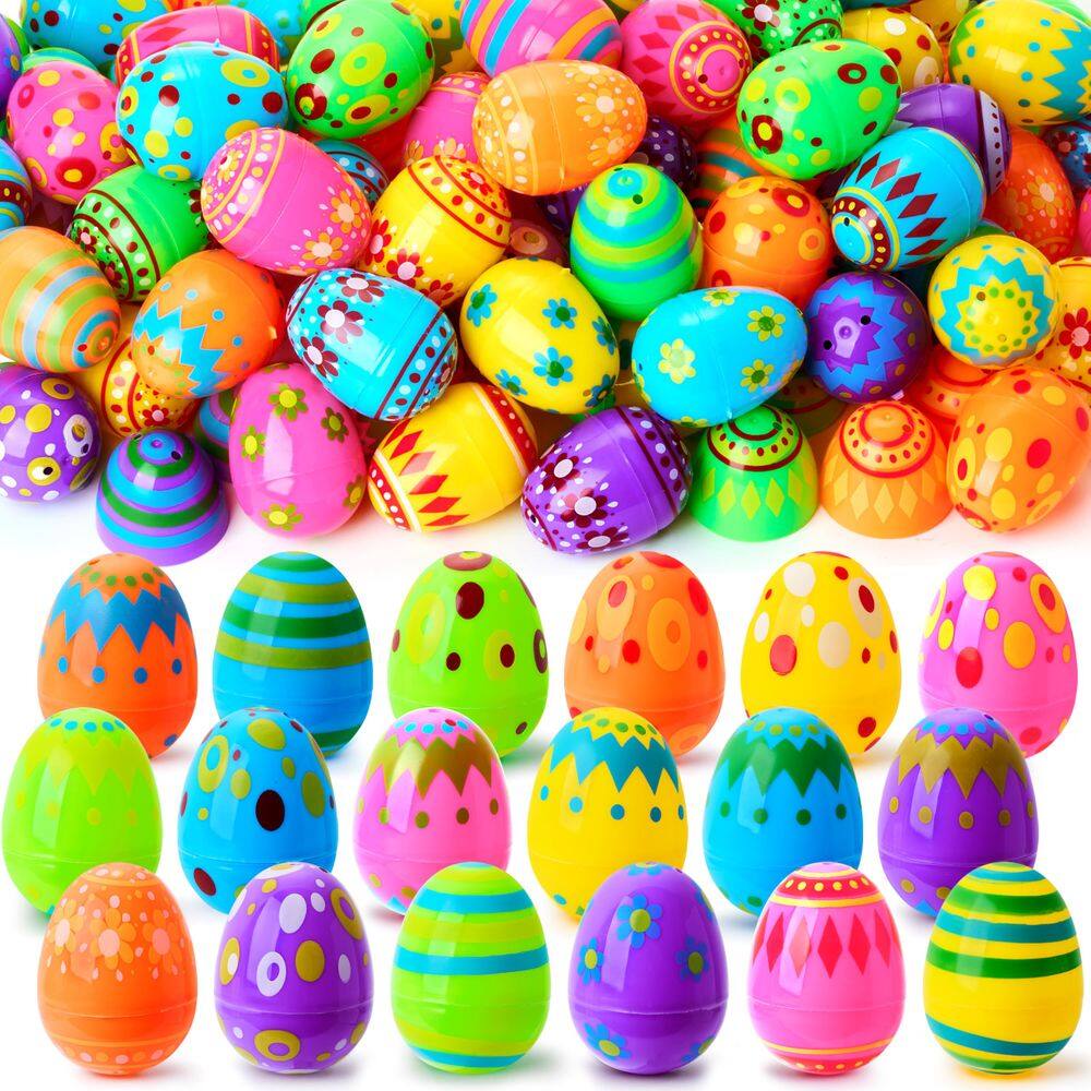 Ovos de Páscoa de plástico JOYIN 200 unidades de 5,8 cm de altura com 6 cores