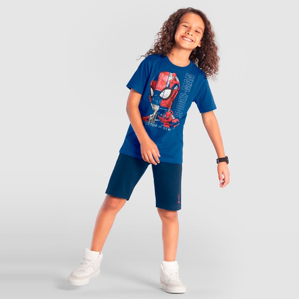 Conjunto Infantil Menino Do Homem-Aranha Azul Brandili