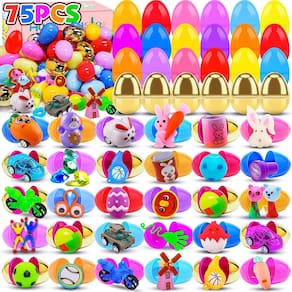 Ovos de Páscoa pré-preenchidos Kiss Monkey 75 unidades com brinquedos para crianças