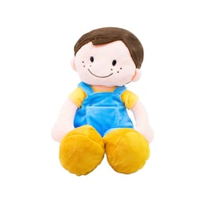 Boneco Sorridente Roupa Azul 44cm
