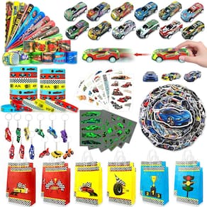 Conjunto de lembrancinhas de festa VAMWOGO com tema de carro de corrida de aniversário, 110 unidades