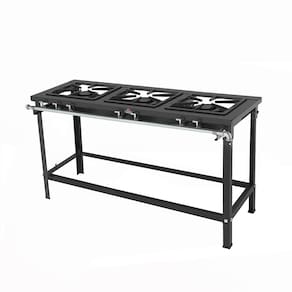 Fogão Industrial modular a gás GLP 3 queimadores duplos aço carbono baixa pressão PMD 300NF Progás;