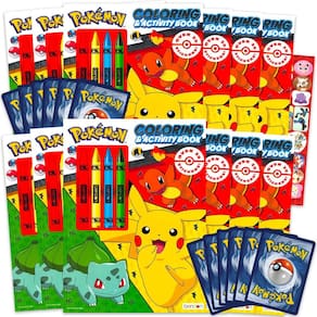 Pacote de lembrancinhas de festa Pokémon com livros e cartões para colorir para crianças