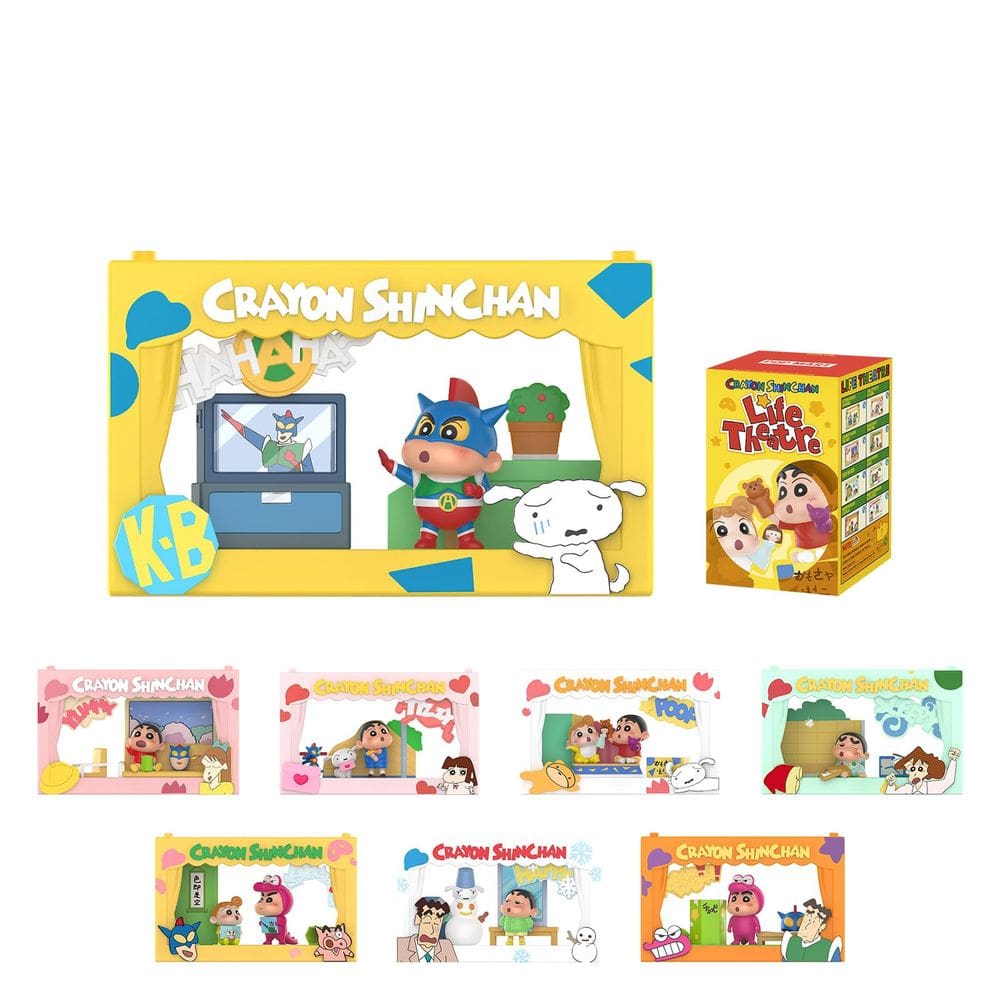 Figuras de ação POP MART Crayon Shinchan Life Theatre Series