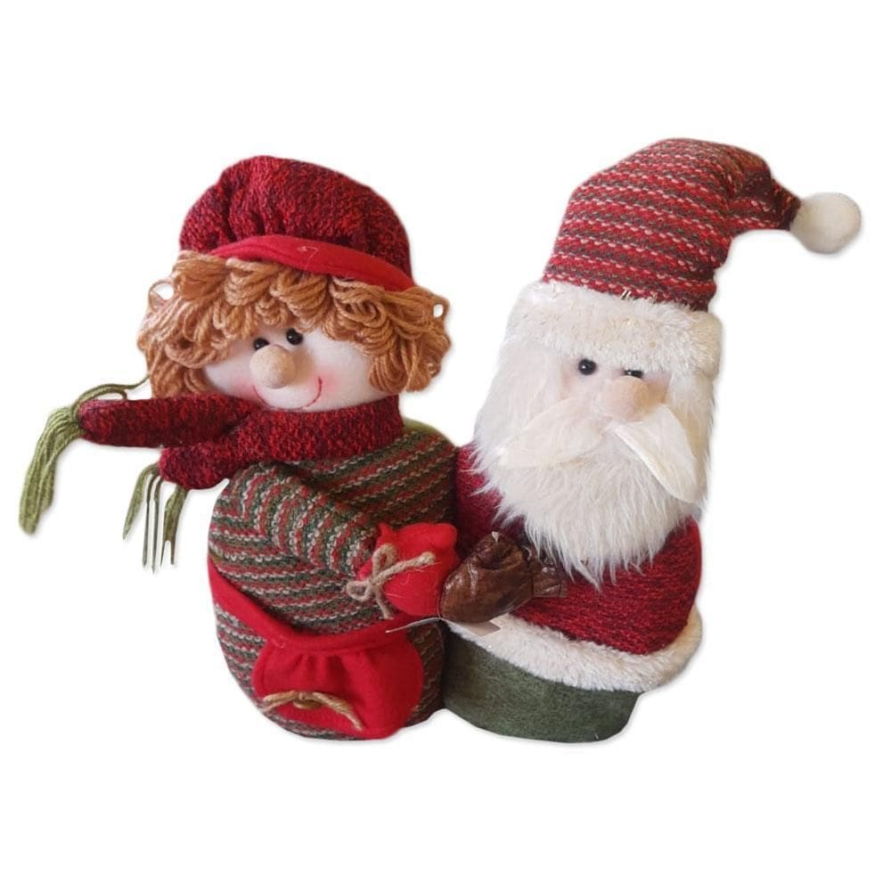 Papai E Mamães Noel Em Pé 32Cm Nataluz Enfeite Natal