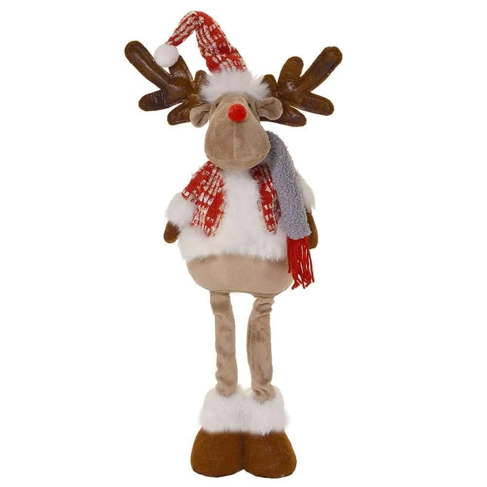 Enfeite Natalino Rena 55Cm Pelúcia Decorativa Mabruk