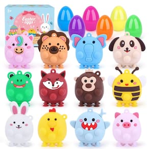 Presentes de Páscoa Ovos de Páscoa pré-recheados Uiseba com brinquedos macios x12