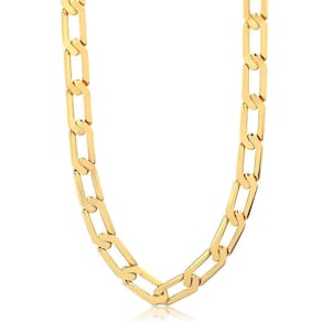 Corrente Masculina Grumet Elo Longo Banhada A Ouro 18K