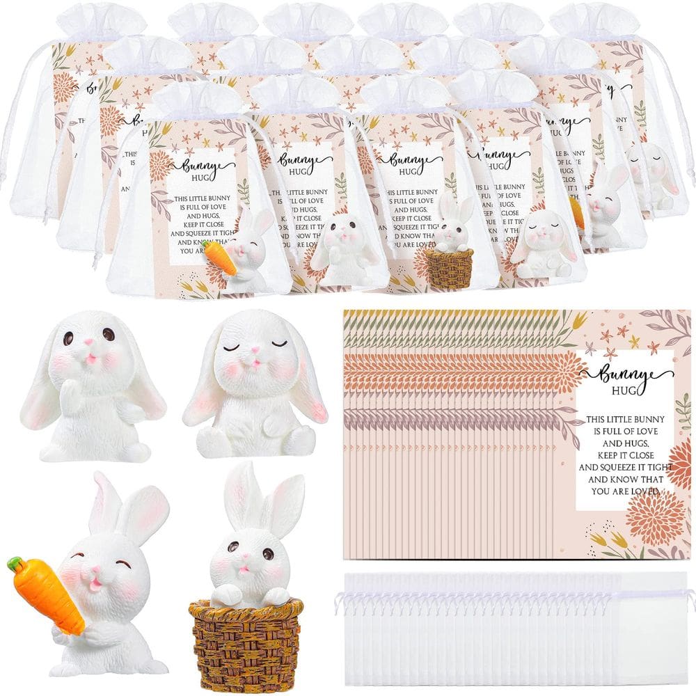 Conjunto de lembrancinhas de festa Fumete 36 Bunny Hug com cartão Cupcake Topper
