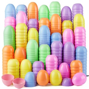 Ovos de Páscoa de plástico JOYIN 50 unidades, 6 cores e 5,8 cm para caça à Páscoa