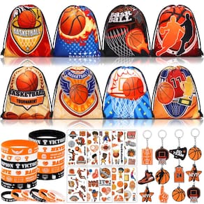 Conjunto de lembrancinhas de basquete KELENO 12 com mochila e adesivos