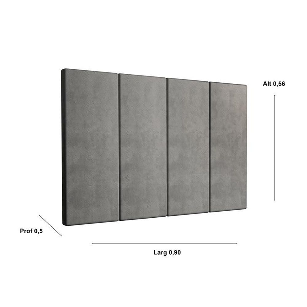 Painel Cama Box Fantasy 0,90 Tecido Suede Cor Cinza Comprar