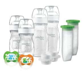 Conjunto de mamadeiras Playtex Baby Nurser Newborn com forros 120 ml 240 mL