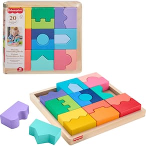 Quebra-cabeça empilhável de brinquedos Fisher-Price Wood 20 peças 18+M