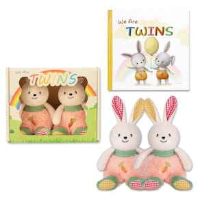 Conjunto de presentes Tkusteigs Twin Baby Boy and Girl com livro de histórias/chocalho