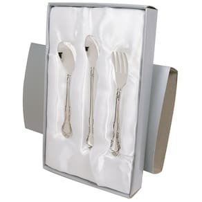 Conjunto de alimentação Stephan Baby Keepsake banhado a prata, 3 peças