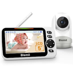 Monitor de bebê Blemil 5 de tela dividida grande com bateria de 30h