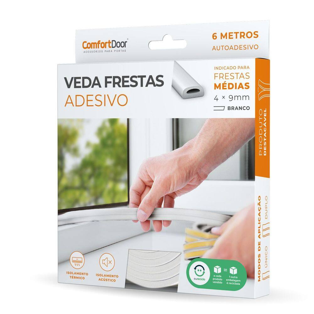 Veda Frestas Para Porta Em Adesivo 4Mm Comfortdoor - Branco