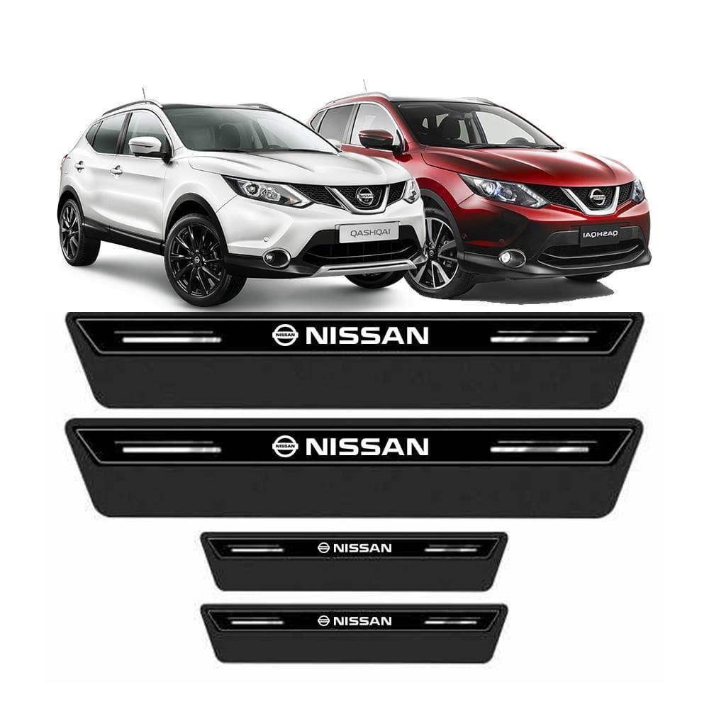 Soleira De Porta Nissan Preto Platinum 8 Peças