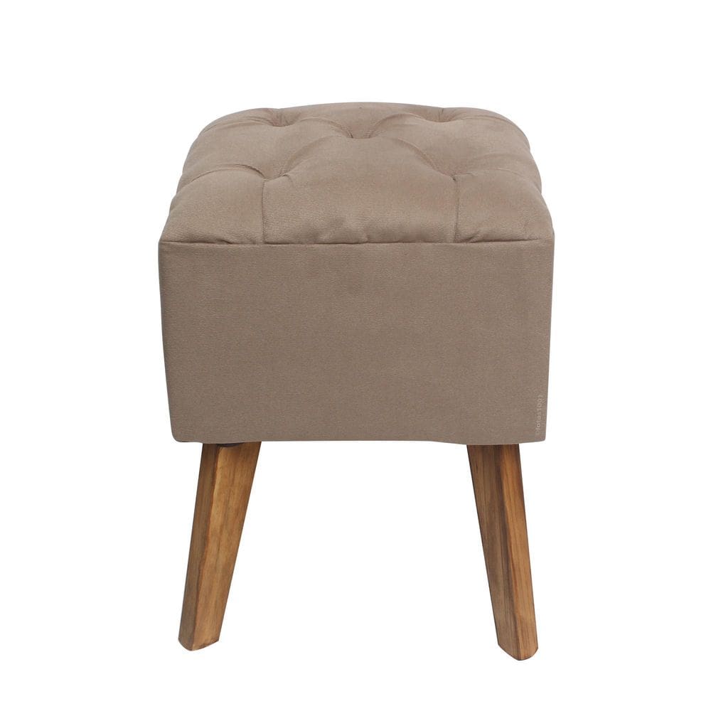 3X Puff Carré Poptem Quadrado Capitonê Bege