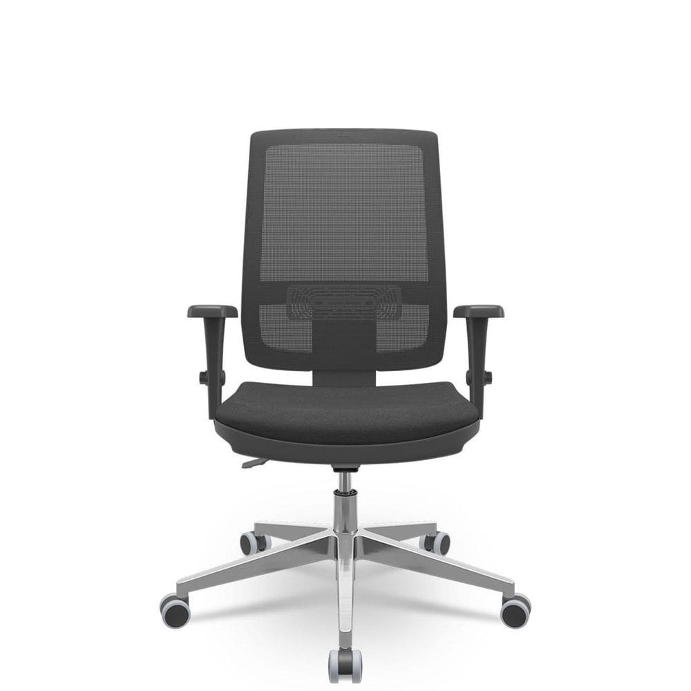 Cadeira Brizza Tela 3D Backplax Aluminio - Poliéster Preto