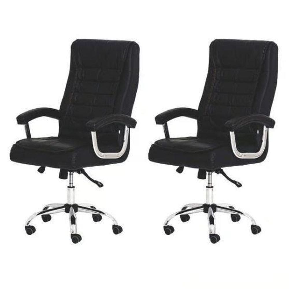 Kit 2 Cadeiras De Escritório Presidente Big Preta