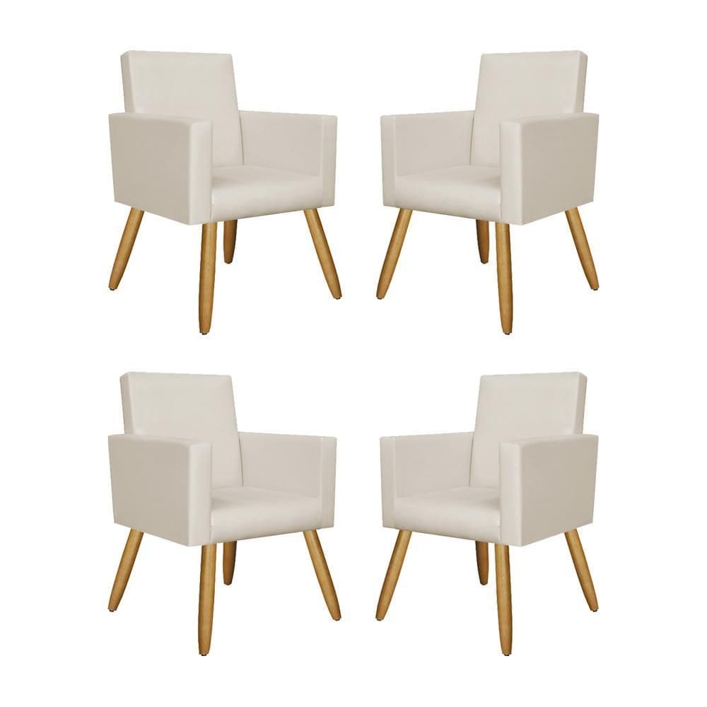 Kit 4 Poltronas Decorativa Cadeira Escritório