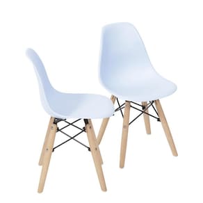 Kit 2 Cadeiras Boxbit Dkr Eames Base Em Madeira Azul