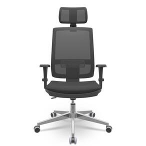 Cadeira Brizza 3D Backplax Apoio Aluminio Poliéster Preto