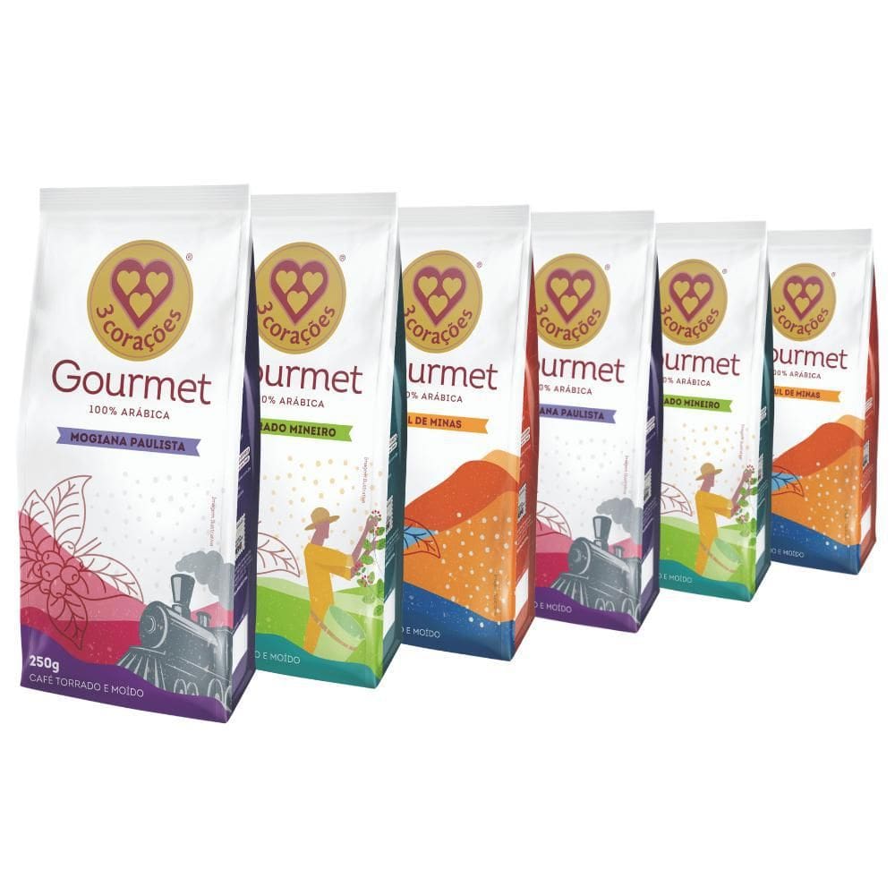 Kit 6 Café Moído 250G, Três Corações Gourmet