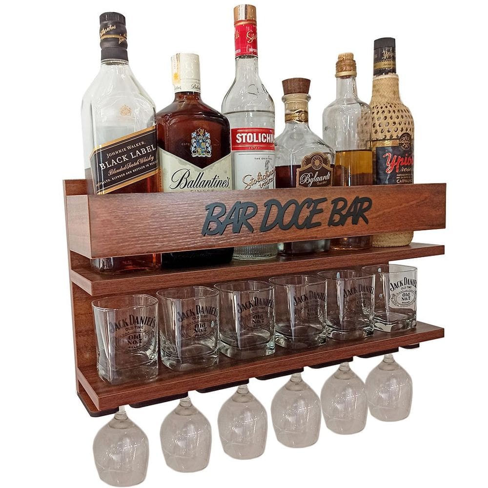 Barzinho De Parede Whisky Gin Vodka Bacardi Bar Doce Bar Im