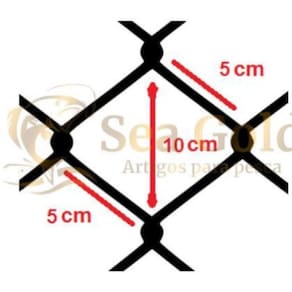 Tarrafa Para Pesca Malha 5,0 5,0Cm Ent.Nós Fio 0.60Mm 20Mt