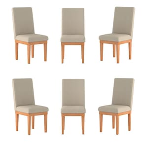 Kit 6 Cadeiras Estofadas Reforçadas Para Mesa De Jantar