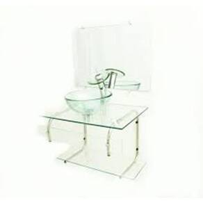 Gabinete De Vidro Para Banheiro 70Cm Inox - Incolor