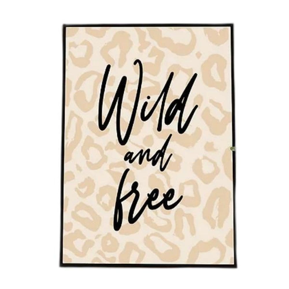 Quadro Wild And Free - Oncinha 24X18Cm - Com Vidro Preta