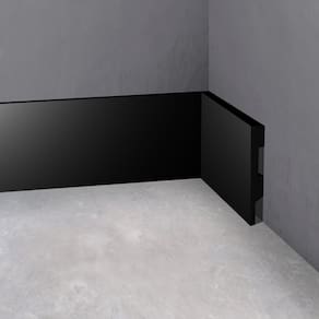 Rodapé Poliestireno 10Cm Liso Preto 1M Rm Decor