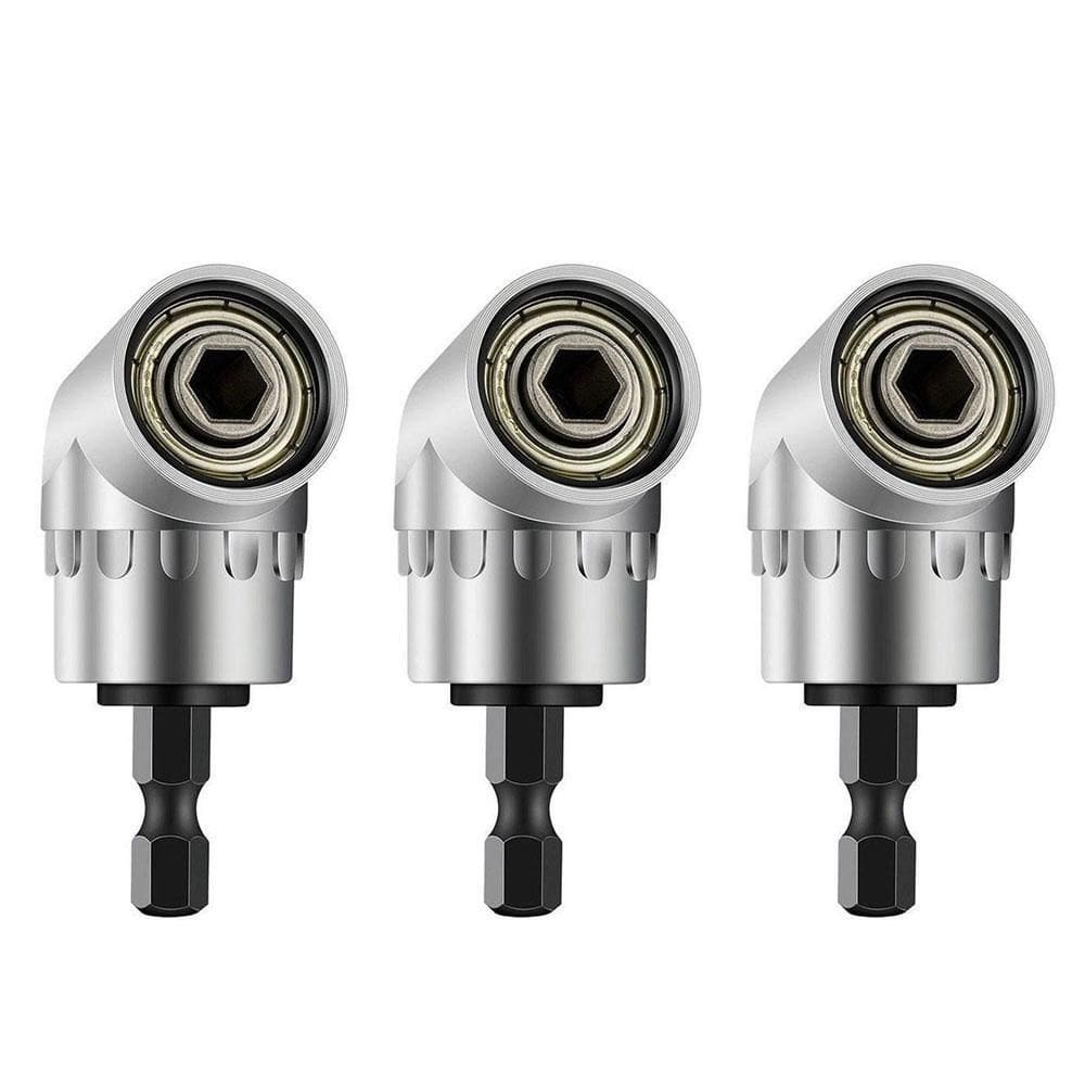 Kit 3 Mandril Angular 1/4 Magnético Furadeira Parafusadeira