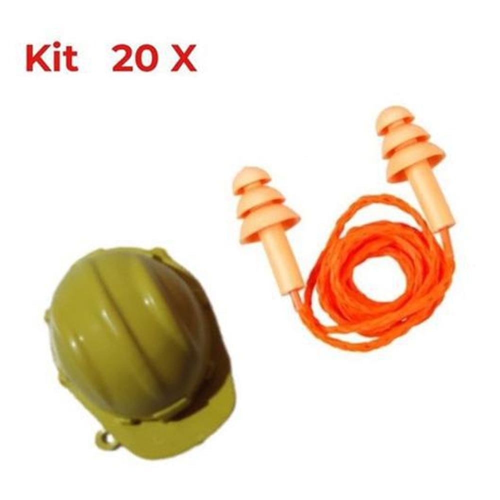 Protetor Auricular Silicone Mini Capacete Kit 20