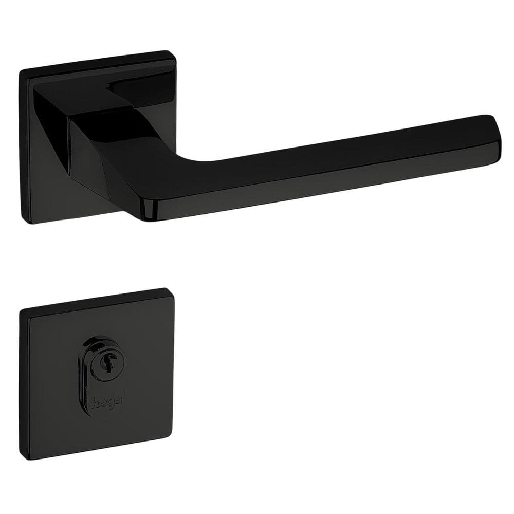 Fechadura De Porta Quadra Haga Sara 55Mm Preta Externa - Pr