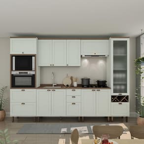 Cozinha Genialflex Ayla Com Cristaleira Hortelã Hortelã