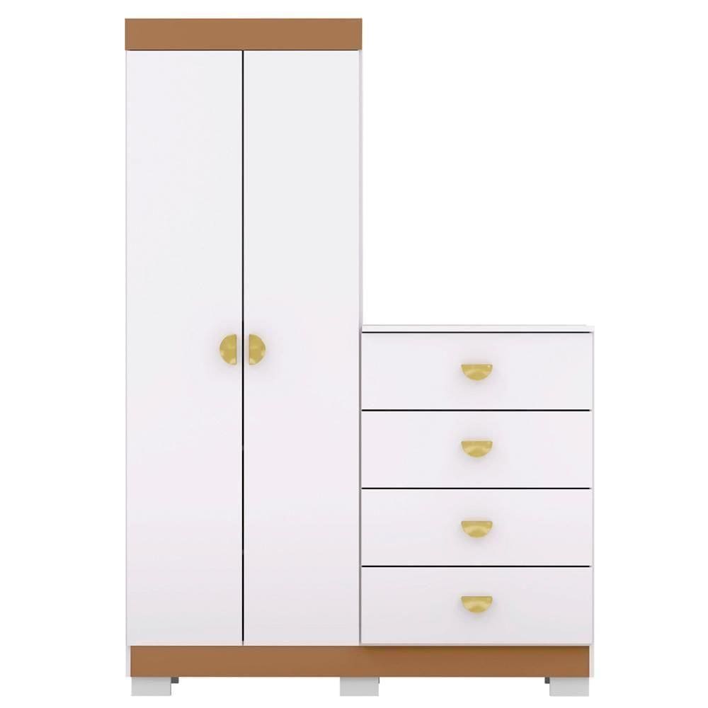 Comoda Roupeiro 120 Cm 2 Portas Cris 20034 Branco Camarim Flex