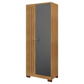 Armario Multiuso 2 Portas Versa 11686 71 Cm Carvalho Am Grafite Incp